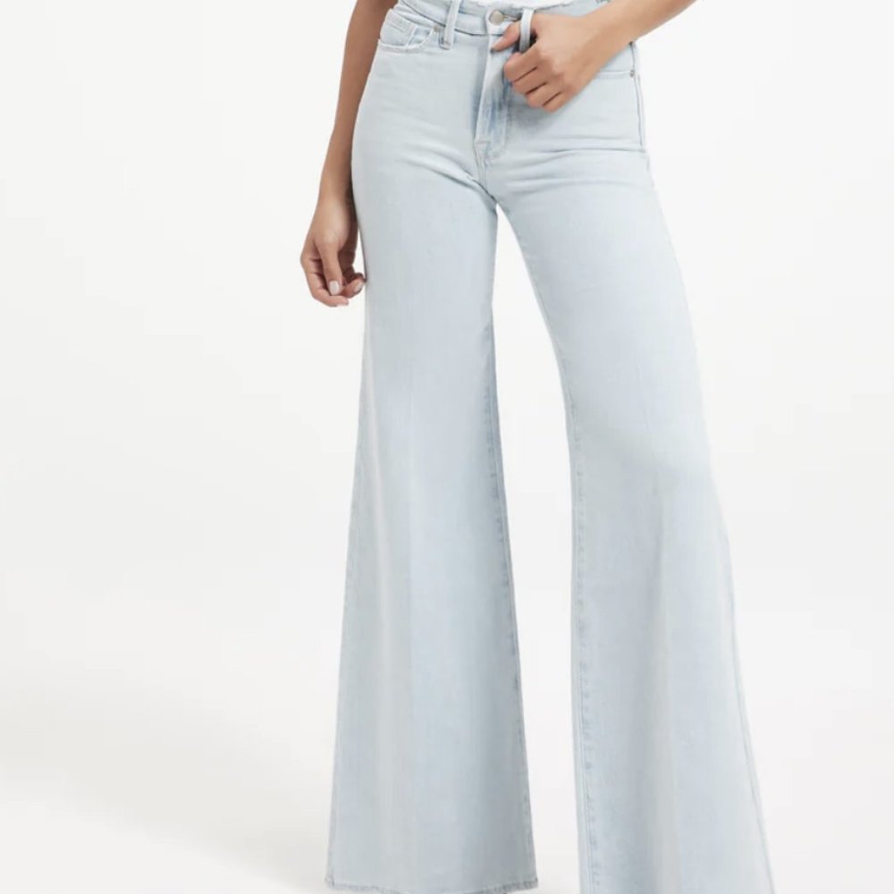 Anthropologie Good American High Faded Palazzo Jeans 12/31 NWT